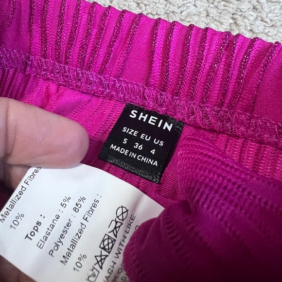 Womens Mini Skirt size S Pink Neon Party Clubbing 80s Disco Rave Short Punk - Picture 5 of 5